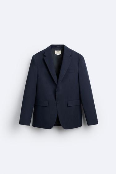 BLAZER COSTUME RAYURES BANQUIER - Bleu marine de Zara