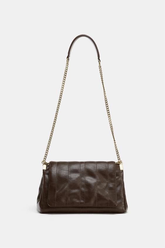 BOLSO BANDOLERA CADENA METÁLICA - Chocolate de Zara - Imagen 0
