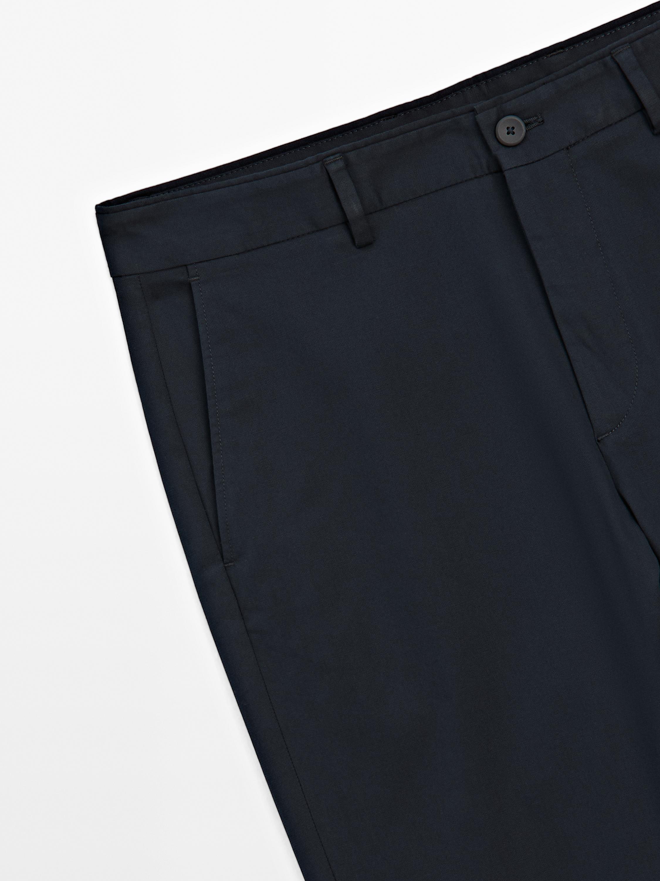 Pantalon tapered fit en coton mélang