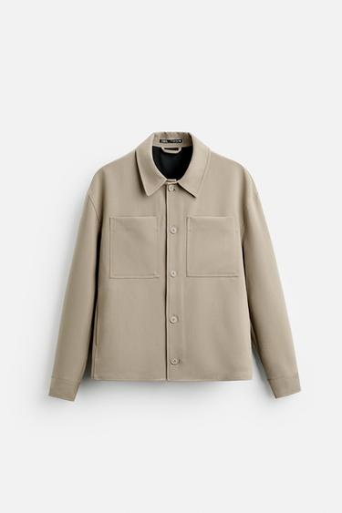 BOXY FIT OVERSHIRT - Light tan by Zara