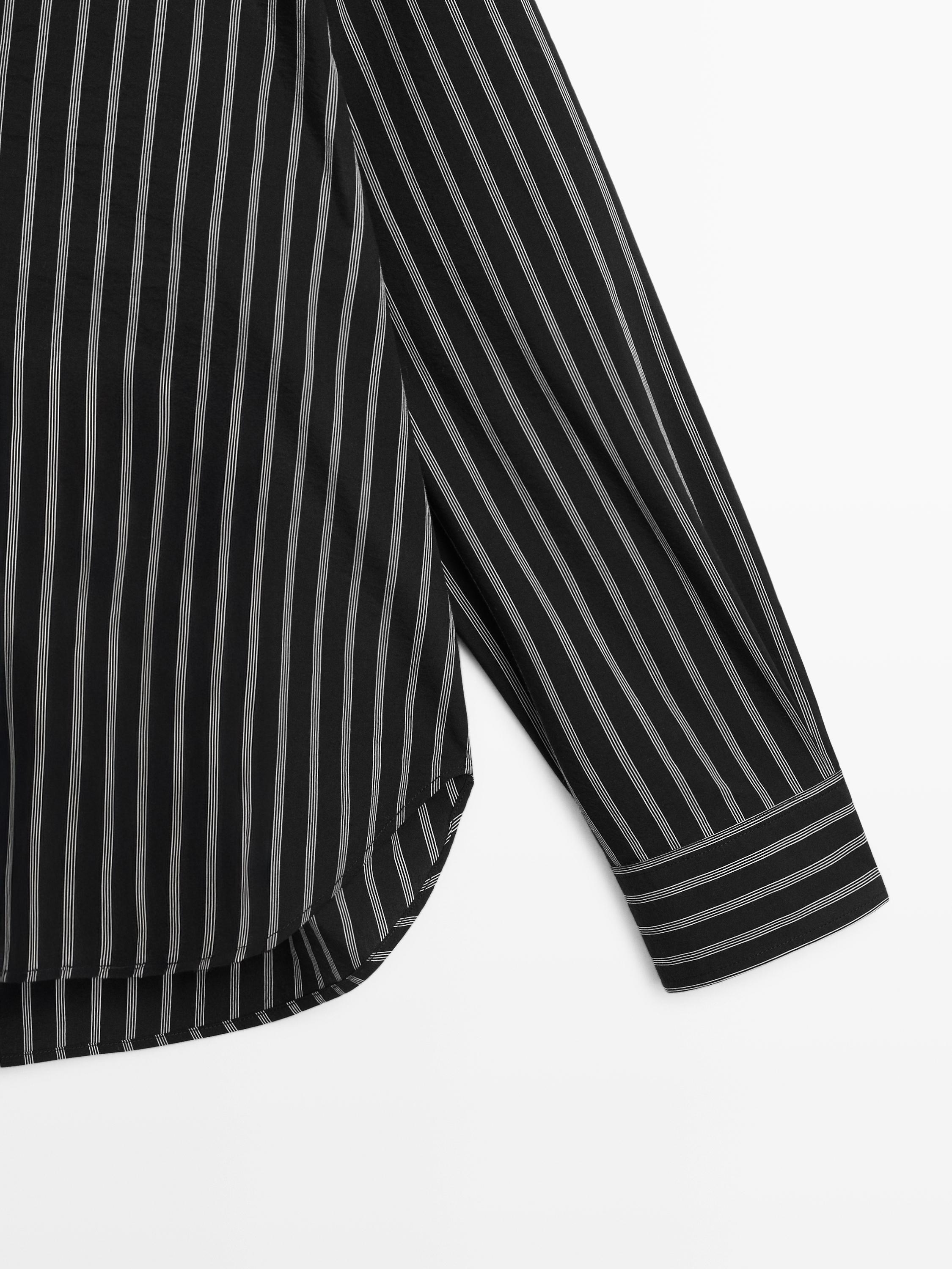 Striped cotton blend shirt