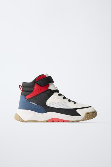 MULTICOLOURED HIGH-TOP SNEAKERS - Blue by Zara