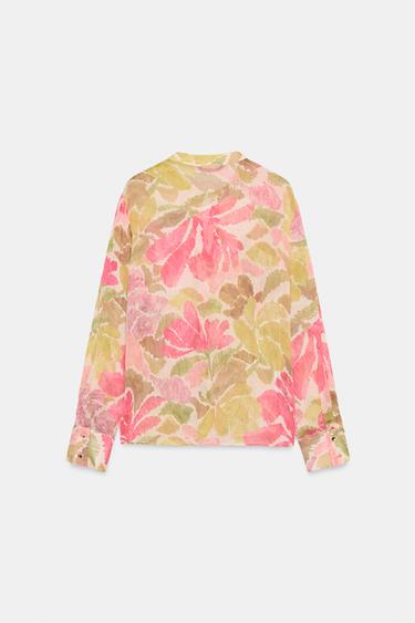 FLORAL PRINT BLOUSE WITH BEADING - Multicoloured by Zara - Image 8