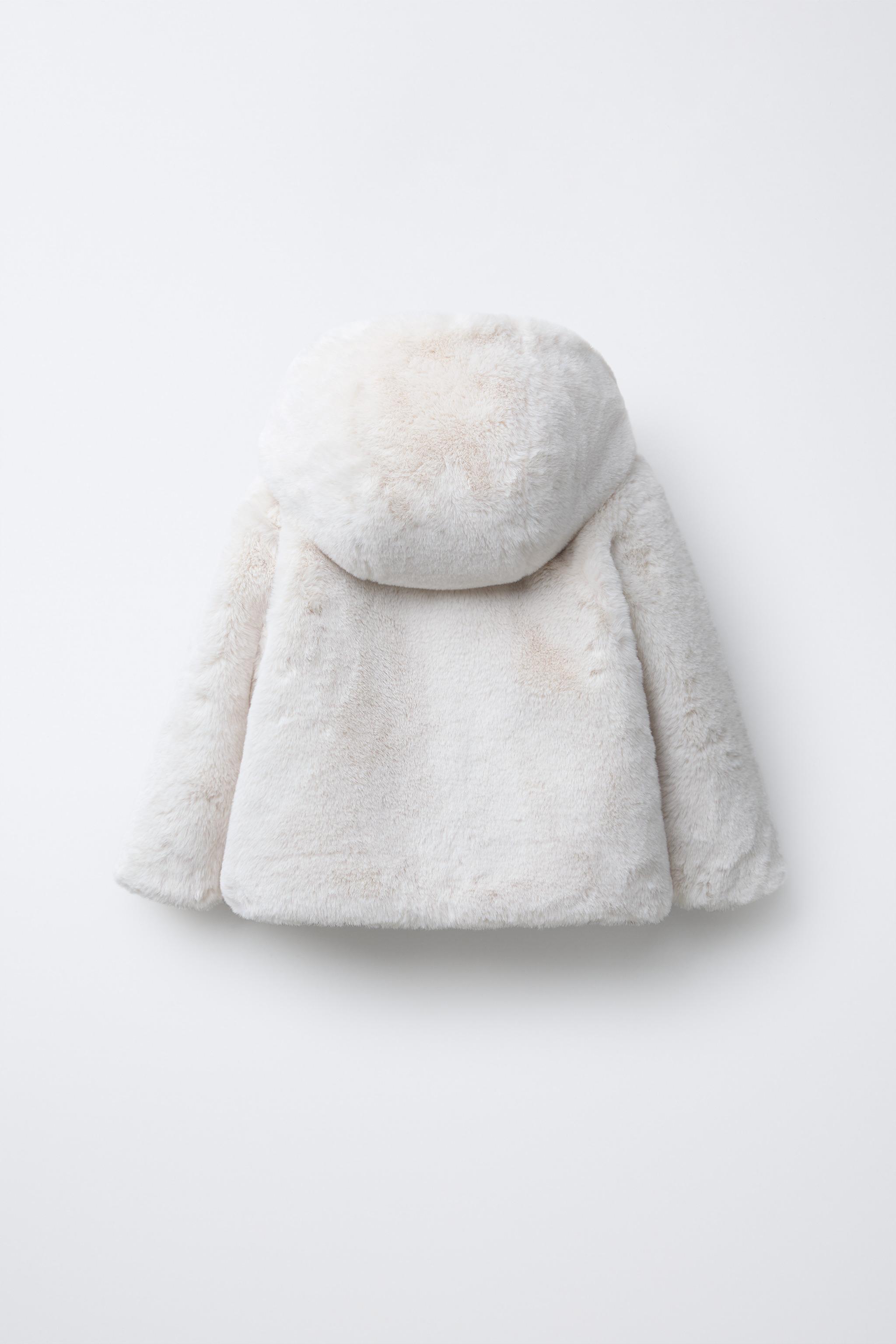 フェイクファーフード付きジャケット - エクリュ | ZARA Japan / 日本