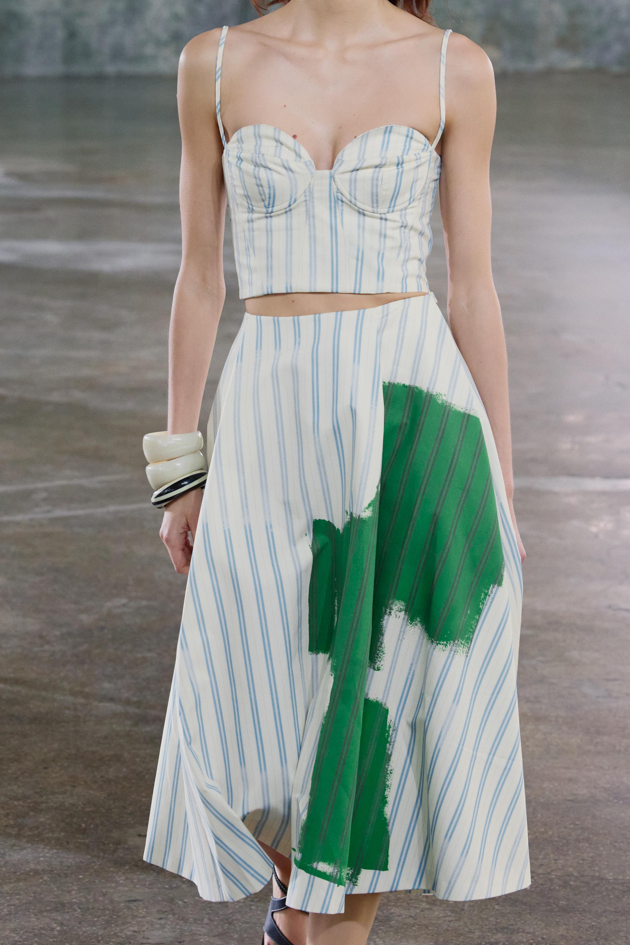 スペイン発送 ZARA ストライププリントスカート ZW COLLECTION スペイン発送 ZARA ストライププリントスカート ZW COLLECTION