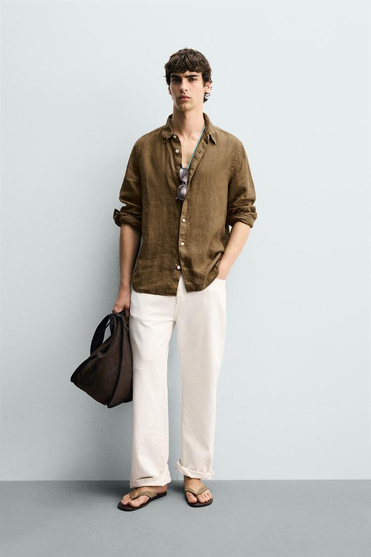 YIKANMIŞ %100 KETEN GÖMLEK