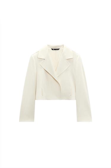 CROPPED SATIN EFFECT BLAZER