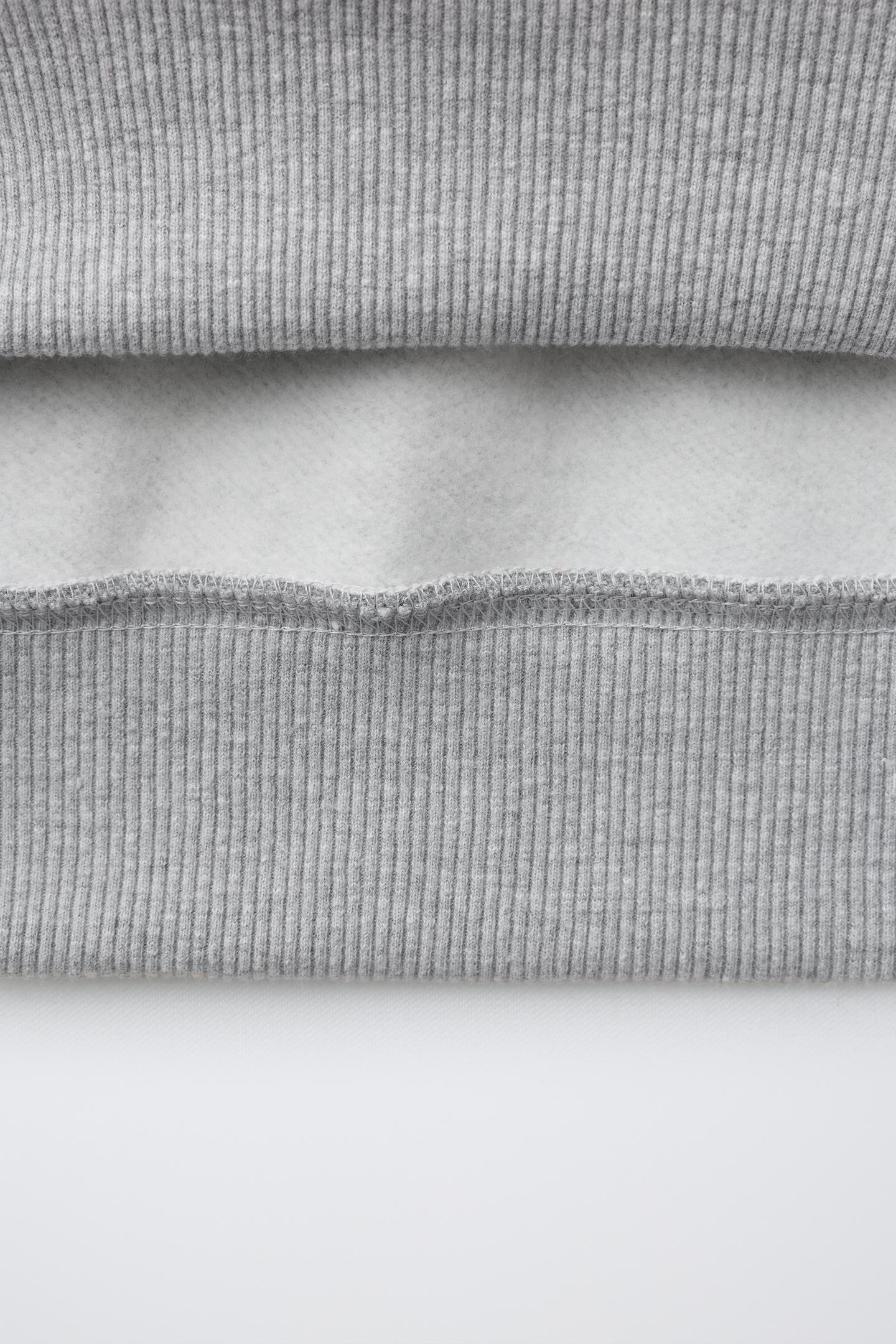 Детский свитшот Zara UEFA Champions League ® Print, цвет: Серый меланжевый — фото 5