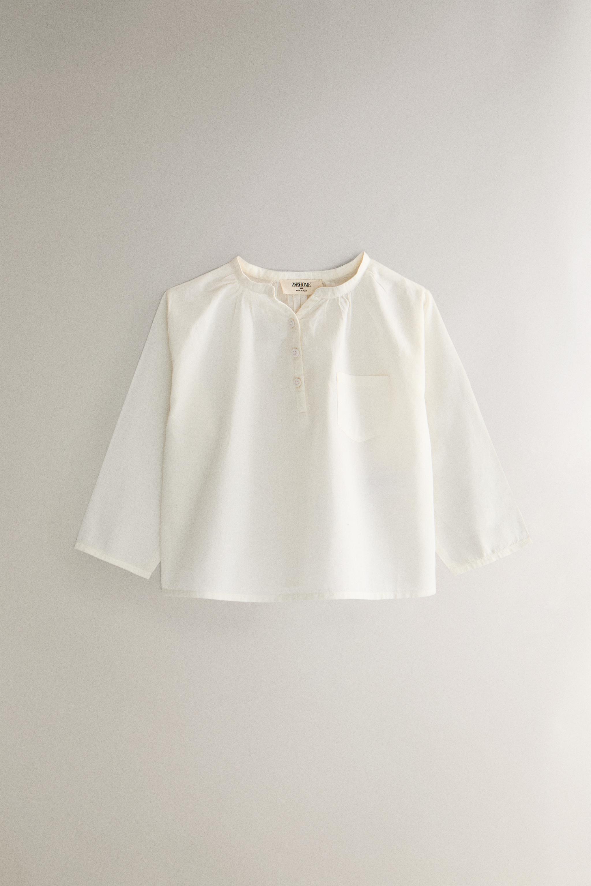 【１着でも送料無料】 - BLOUSE LONG COTTON SOLID CHILDREN'S Oyster-white ZARA | アクセサリー