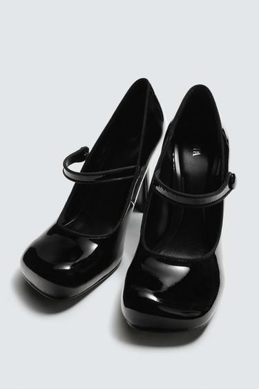 LEATHER HEELED SHOES WITH STRAP HARRY LAMBERT FOR ZARA x DISNEY - Black by Zara