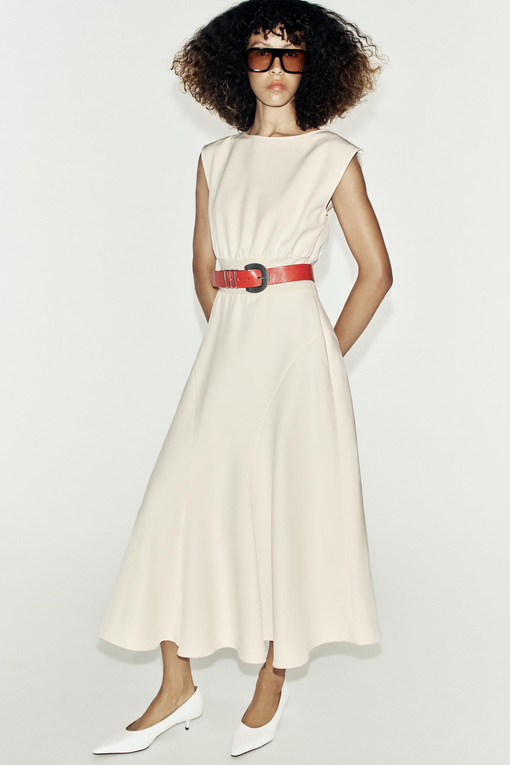 Женские платья Zara CREPE MIDI DRESS — фото 4
