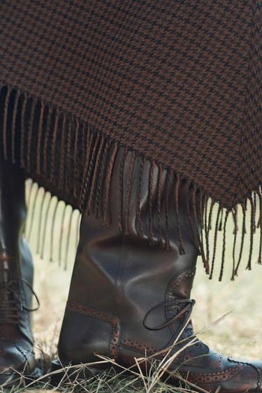 JUPE À BAS ASYMÉTRIQUE À FRANGES ÉDITION LIMITÉE - Marron de Zara - Image 5