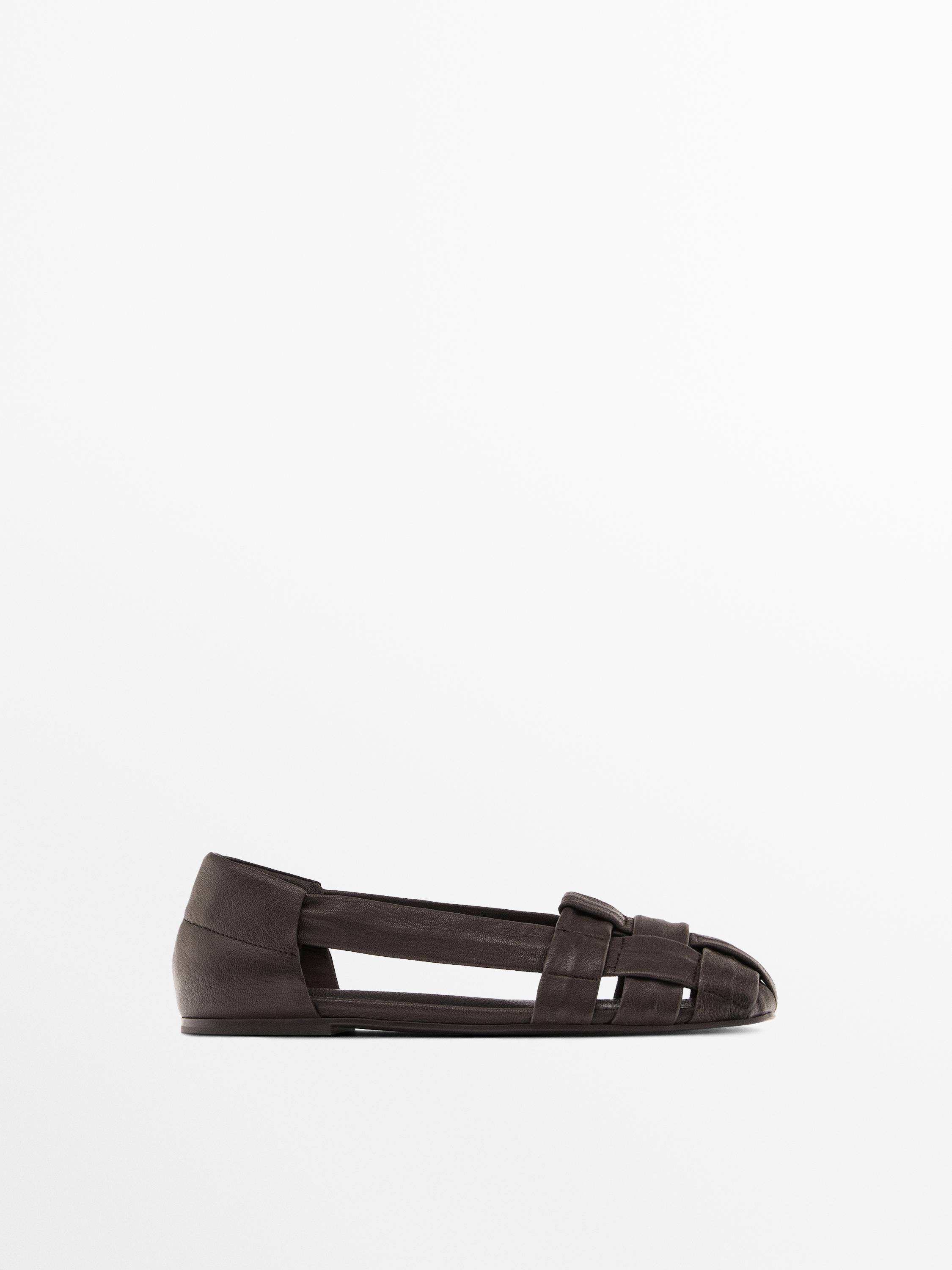 Soft leather cage sandals