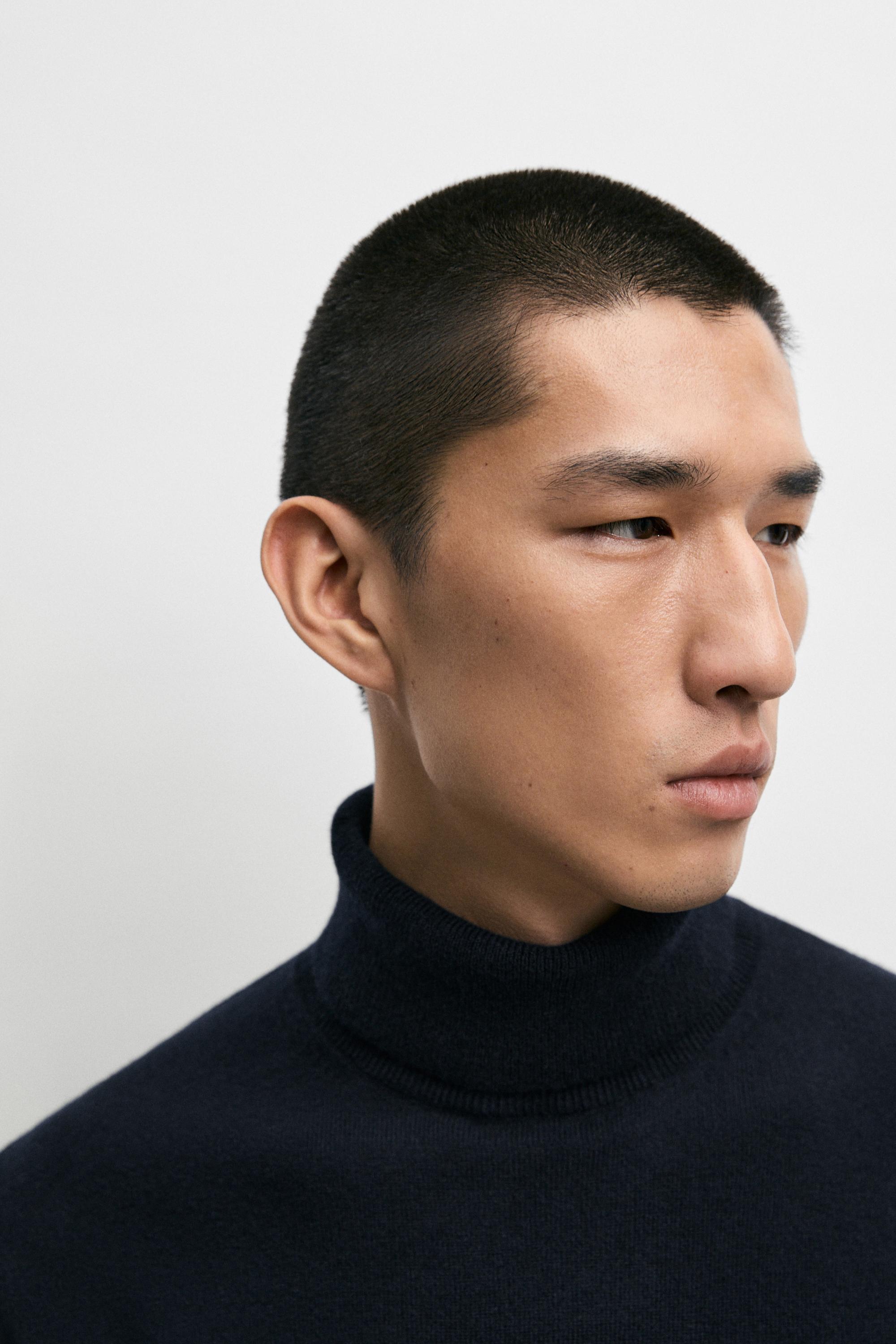 Pull en maille à col roulé 100 % laine