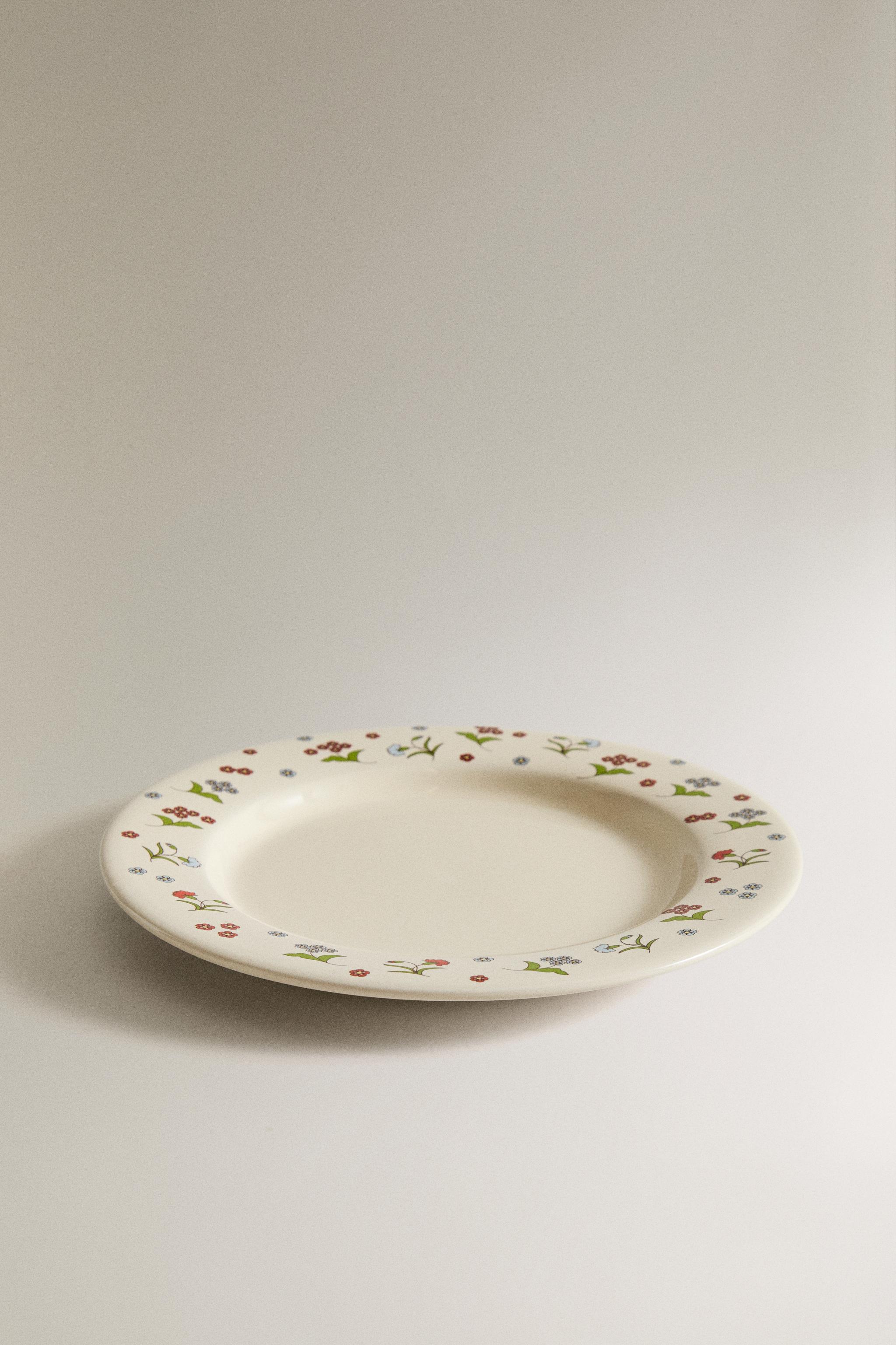 KIDS FLORAL STONEWARE PLATE