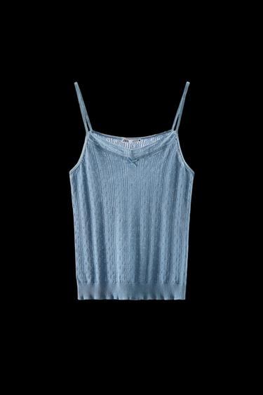 TRÄGERTOP POINTELLE - Blau von Zara - Bild 0