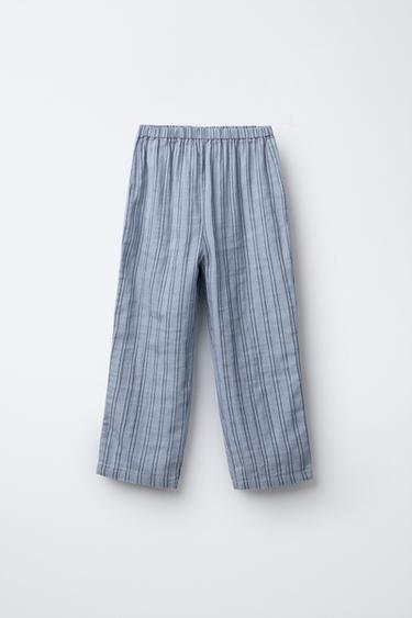 6-14 ANS / PYJAMA STYLE CHEMISE À RAYURES - Bleu de Zara - Image 4