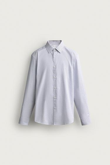 CAMISA SLIM FIT XADREZ - Cinza-pérola da Zara - Imagem 0