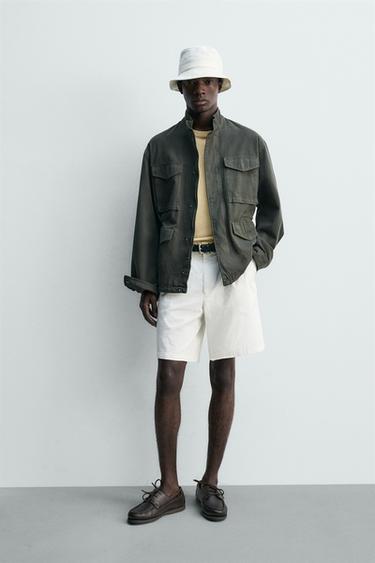 WASHED UTILITY POCKET JACKET - Khaki by Zara
