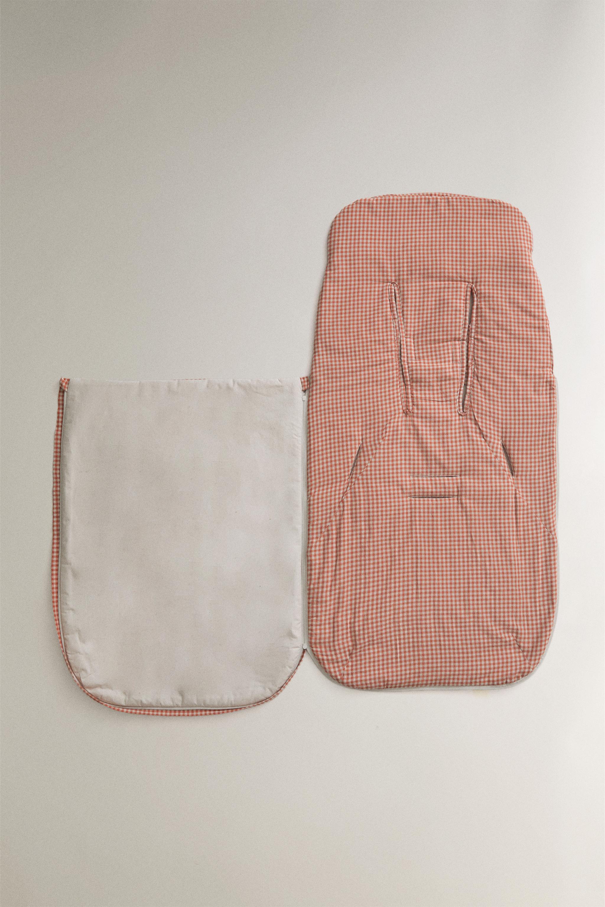 Zara COTTON GINGHAM BABY STROLLER BURLAP — фото 4