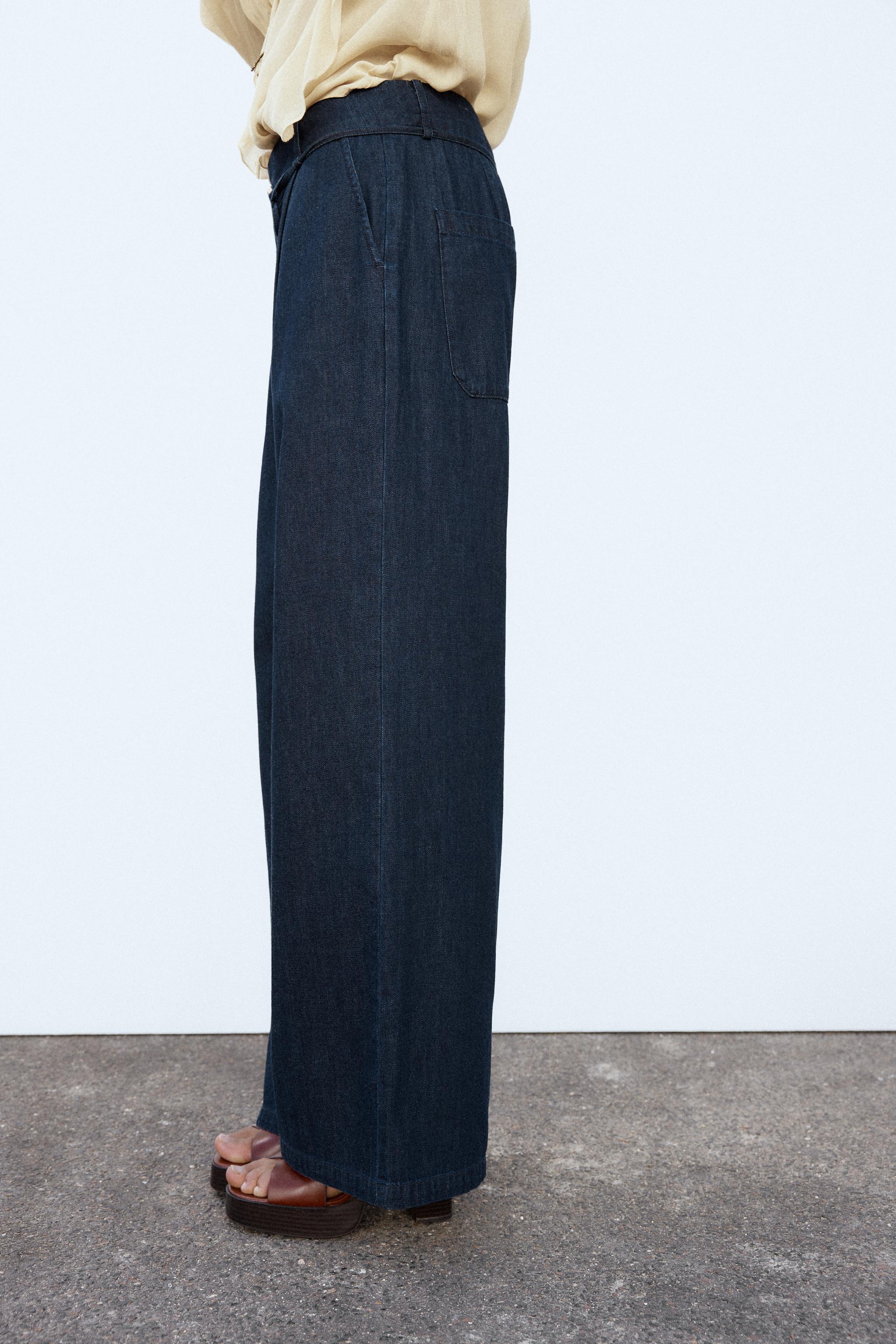 パンツ Pleddy Knee Darts Wide Slacks (2color) WIDE LEG PANTS WITH DARTS - Oyster-white | ZARA United States