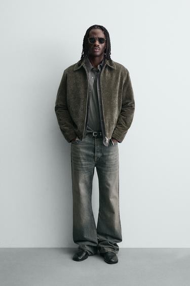 QUILTED CORDUROY JACKET - Moss green by Zara