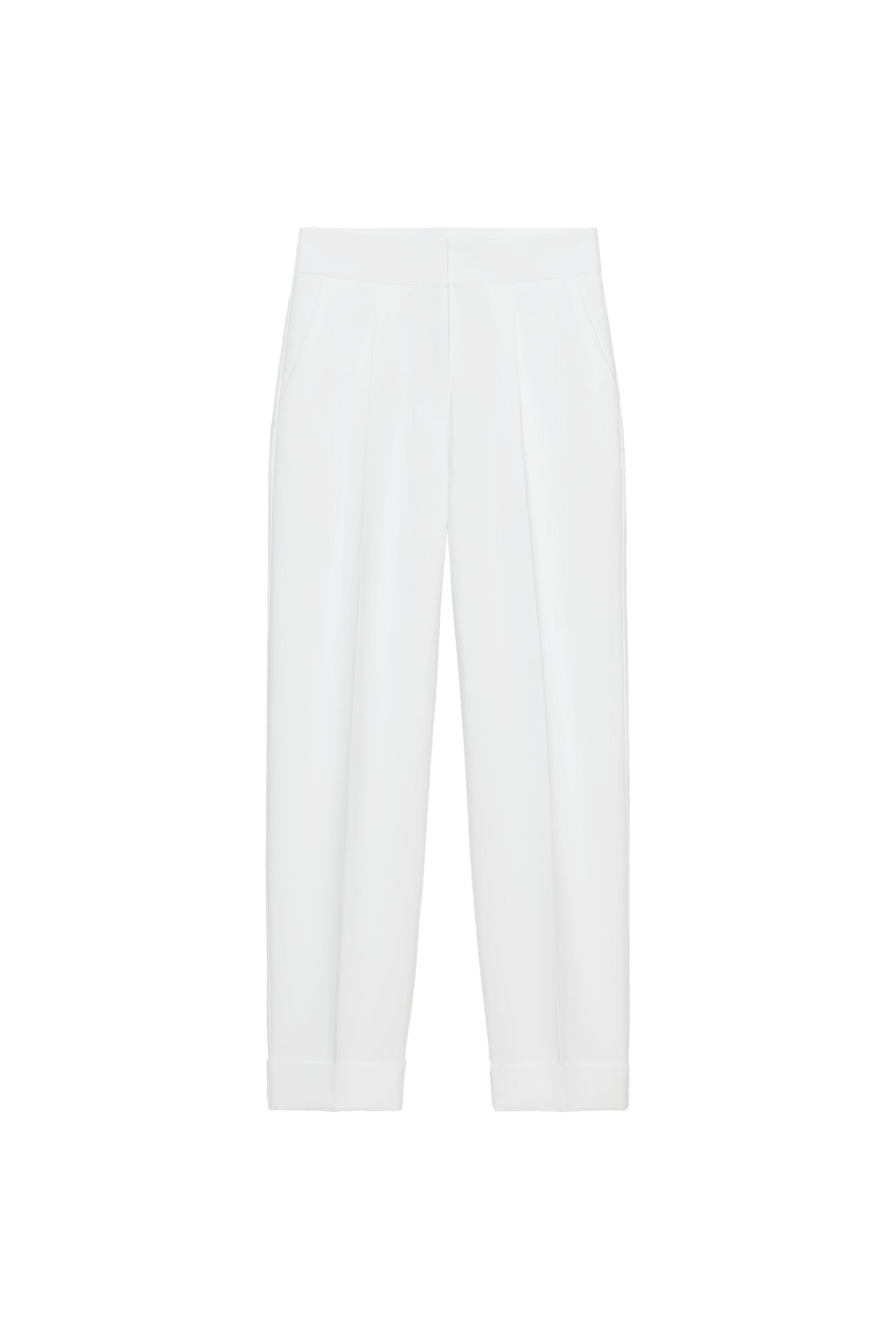 TROUSERS WITH PLEATS AND TURN-UP HEMS
