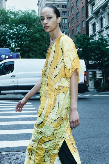 ZW COLLECTION PRINTED DRESS - Yellow by Zara - Image 9