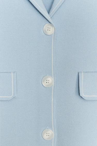 TRIM KNIT JACKET - Blue/White by Zara - Image 5