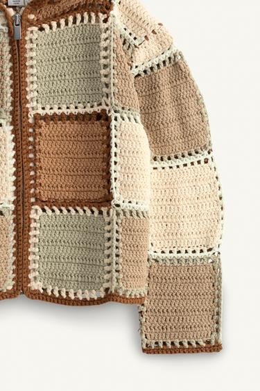 CROCHET HOODED CARDIGAN LIMITED EDITION - Multicoloured by Zara - Image 8