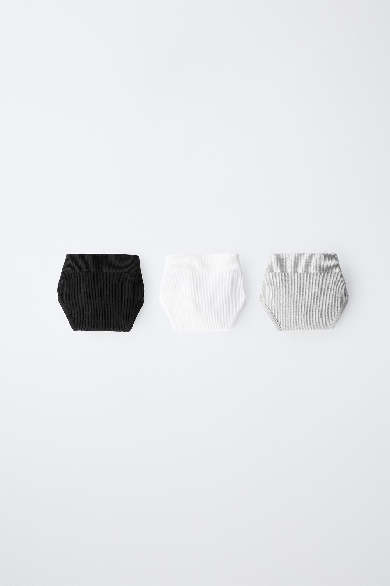 8-14 YEARS/ THREE-PACK SEAMLESS UNDERWEAR — Black / White