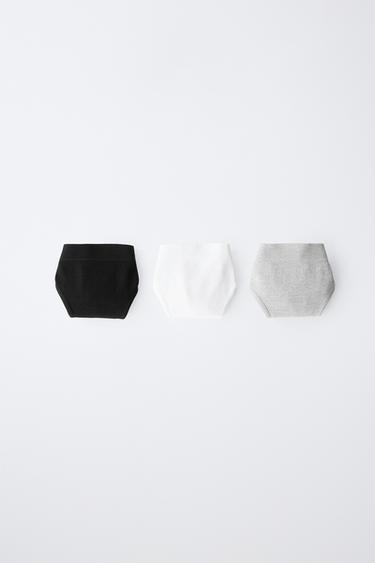 8-14 YEARS / 3-PACK OF SEAMLESS BRIEFS - Black / White by Zara
