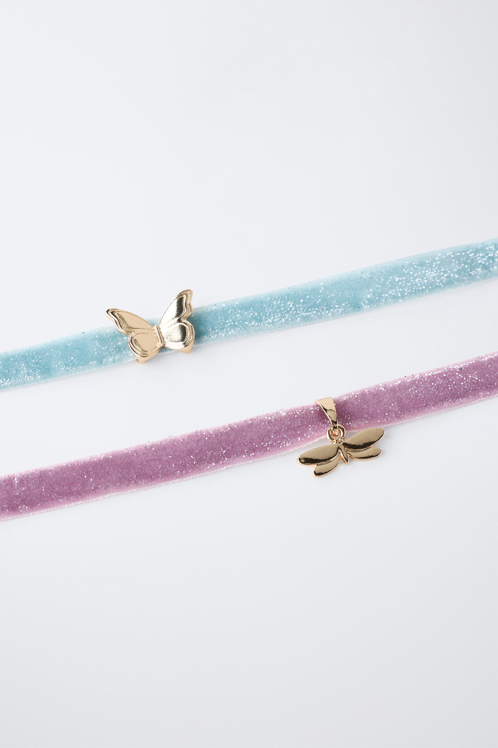 TWO-PACK OF VELVET BUTTERFLY FAIRY CHOKERS