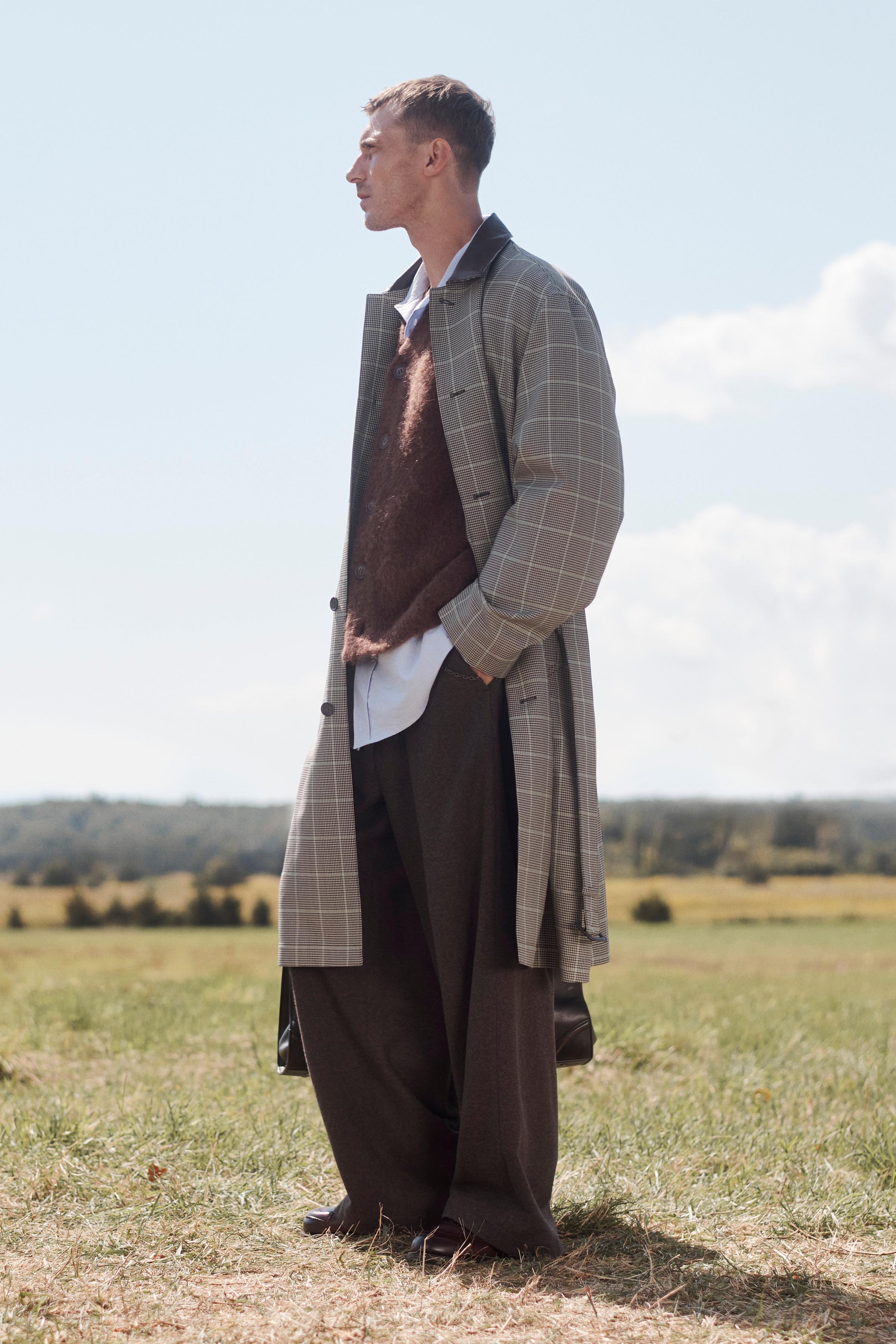 LIMITED EDITION PLAID AND LEATHER TRENCH COAT