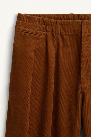 PANTALON DE COSTUME EN VELOURS CÔTELÉ LIMITED EDITION - Marron de Zara - Image 7