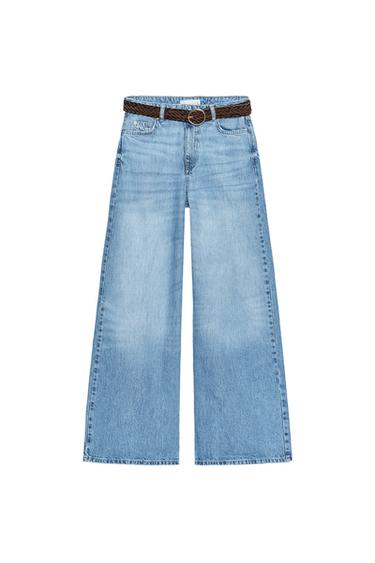 Z1975 HIGH-WAIST WIDE-LEG FULL-LENGTH JEANS WITH BELT