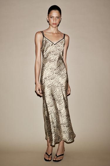 ANIMAL PRINT SATIN MIDI DRESS - Multicoloured by Zara
