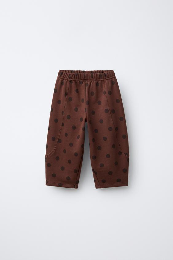 POLKA DOT PLUSH SAROUEL TROUSERS - Brown by Zara - Image 0