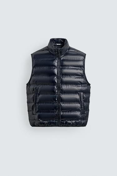 LIGHTWEIGHT WATER-REPELLENT PUFFER GILET - Navy blue by Zara