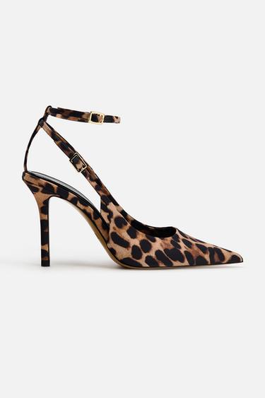 ANIMAL PRINT SLINGBACK HIGH HEELS - Leopard by Zara