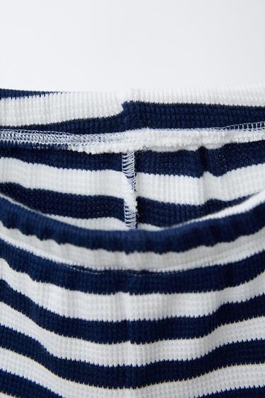 STRIPED WAFFLE T-SHIRT AND BERMUDA SHORTS SET - Navy blue by Zara - Image 4