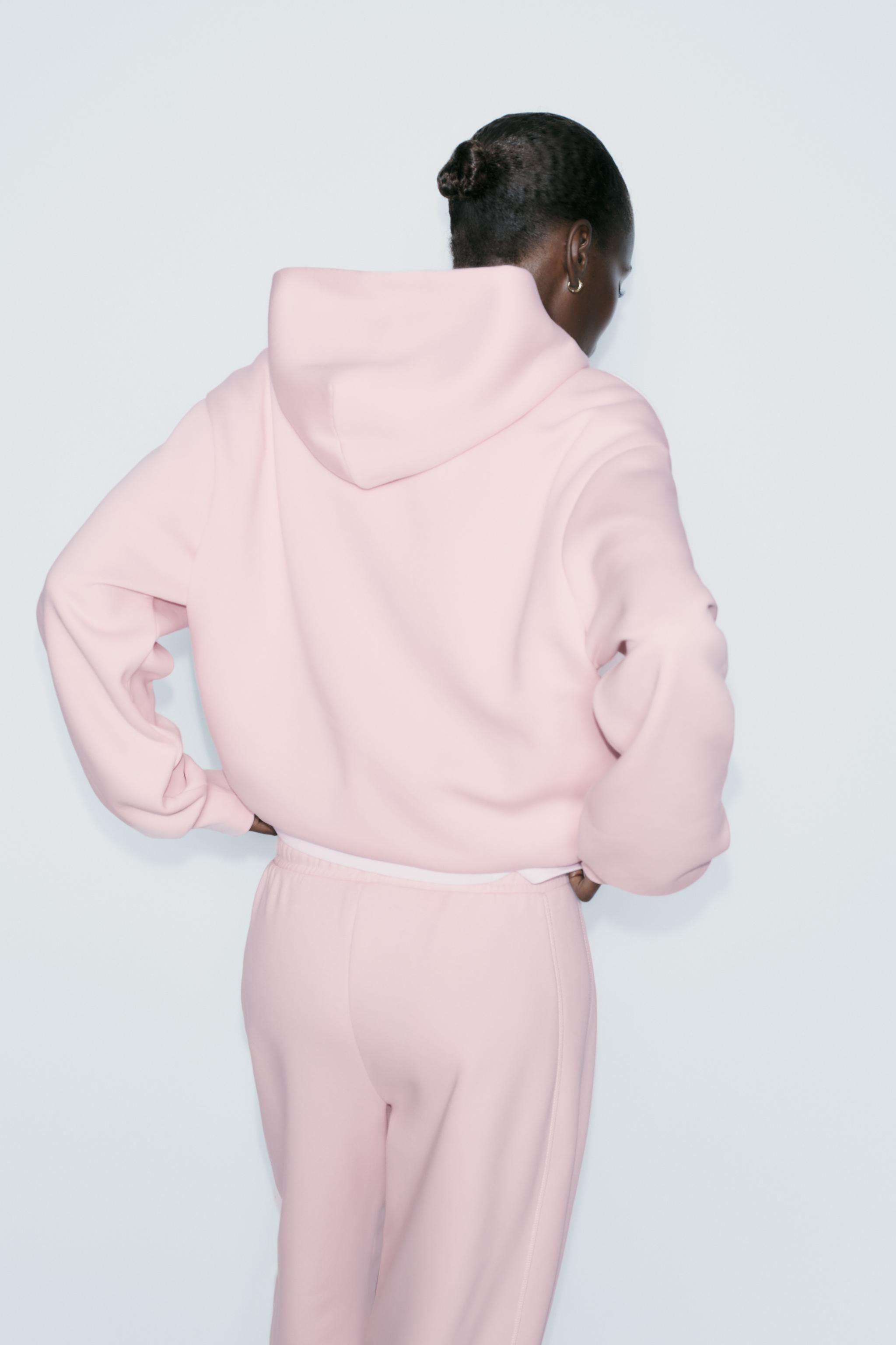 Pink hoodie zara hotsell