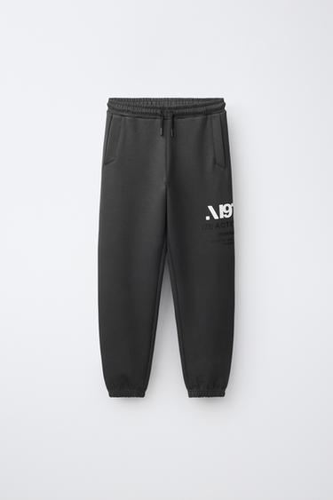 SPORTY LOGO TROUSERS - Anthracite grey by Zara - Image 0