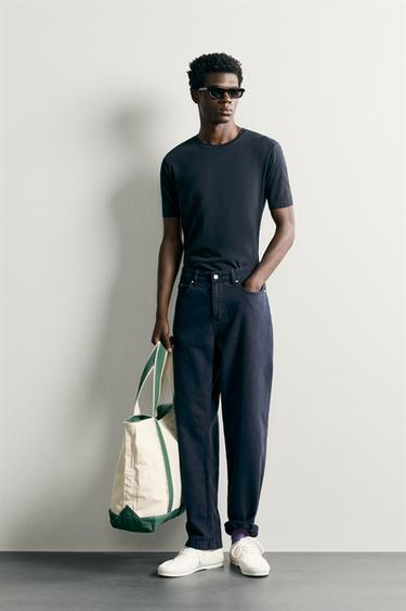 CAMISETA SLIM FIT - Marino de Zara - Imagen 0