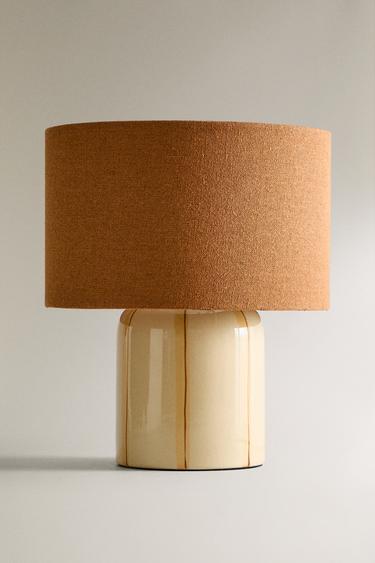 Zara STRIPED TABLE LAMP - Terracotta - Image 0