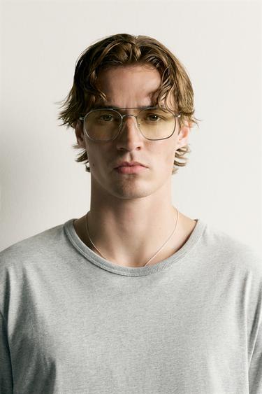 LUNETTES DE SOLEIL CARRÉES EN MÉTAL - Argent Mat de Zara - Image 0