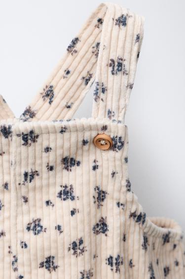 CORDUROY PINAFORE DRESS AND FLORAL KNICKERS SET - Ecru by Zara - Image 2
