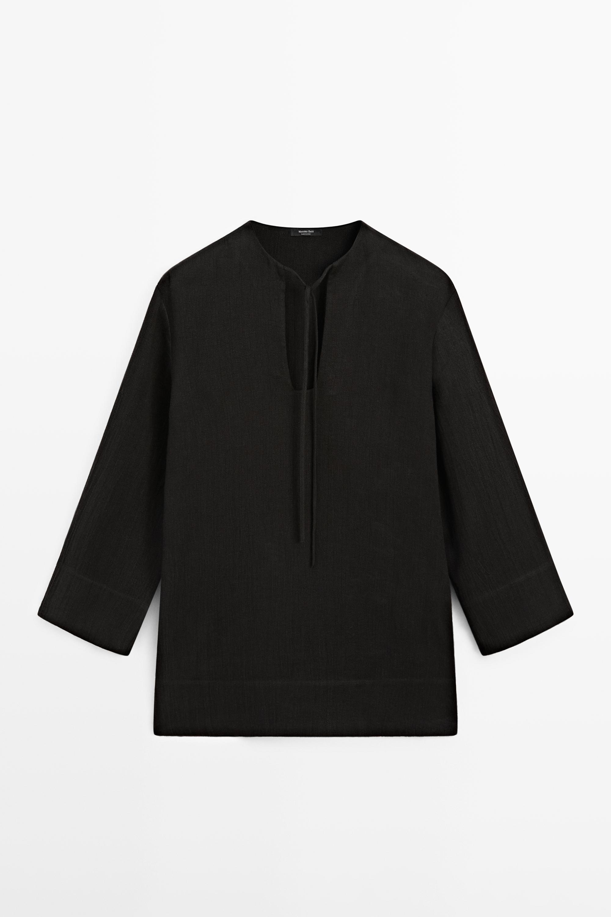 Mini-robe col officier 100 % lin