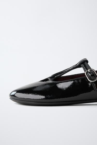 T-BAR BALLERINAS WITH HEART DETAIL - Black by Zara - Image 5
