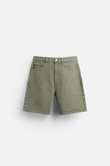 BERMUDA DENIM COLOR - Khaki de Zara